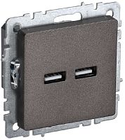 Розетка USB тип A+A без рамки IEK Brite РЮ10-1-БрТБ 2-м. 3100мА темная бронза картинка